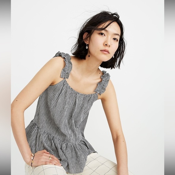 Madewell Tops - Madewell- Gingham Ruffle-Strap Cami Top - 2